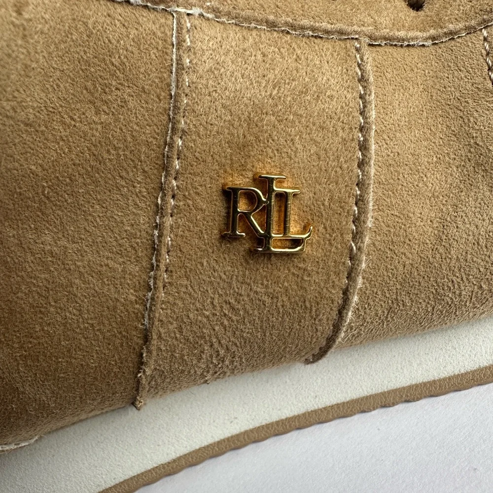 Lauren Ralph Lauren Women's CANONBURY II Tan Faux Suede Athletic Shoes Size 7 - Picture 9 of 12
